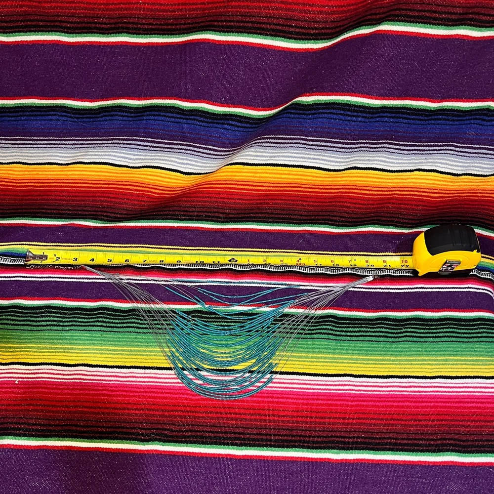 Silver And Turquoise Beaded Statement Necklace - image 3